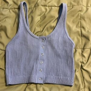 Aerie Crop Top Tank Ribbed Blue size Small - Like New